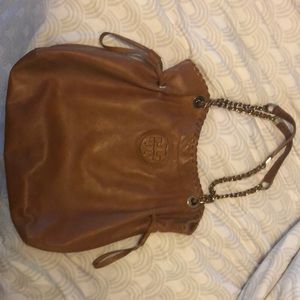 Tory Burch Brown Leather Shoulder Bag